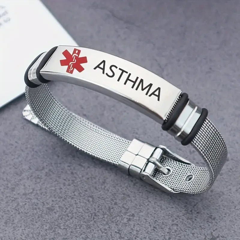 Stainless Steel Adjustable Medical Alert Bracelet